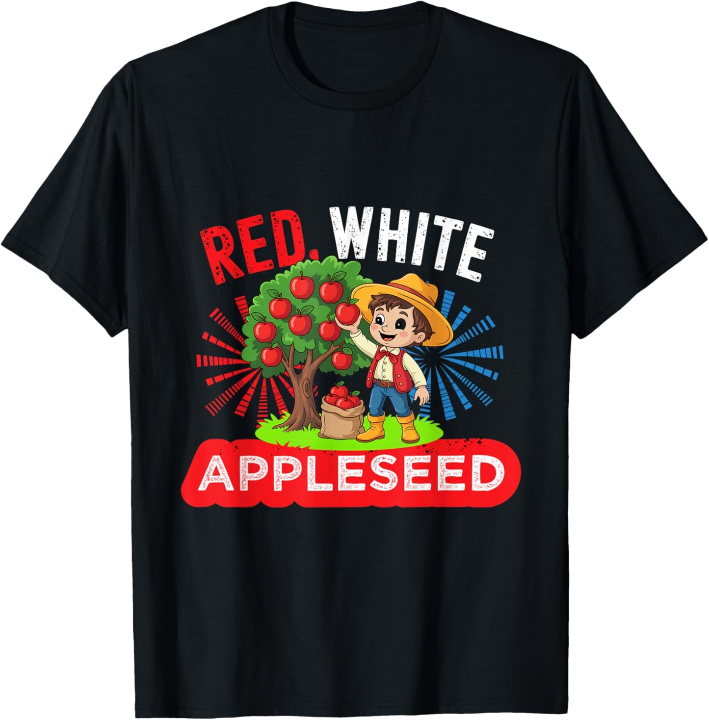 Johnny Appleseed Day Costume US September 26th Retro Tree T-Shirt - T-Shirt | Black