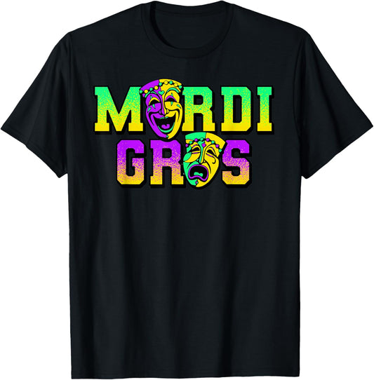 Funny Mardi Gras Costume Funny Party Mask Women Kids T-Shirt - T-Shirt | Black