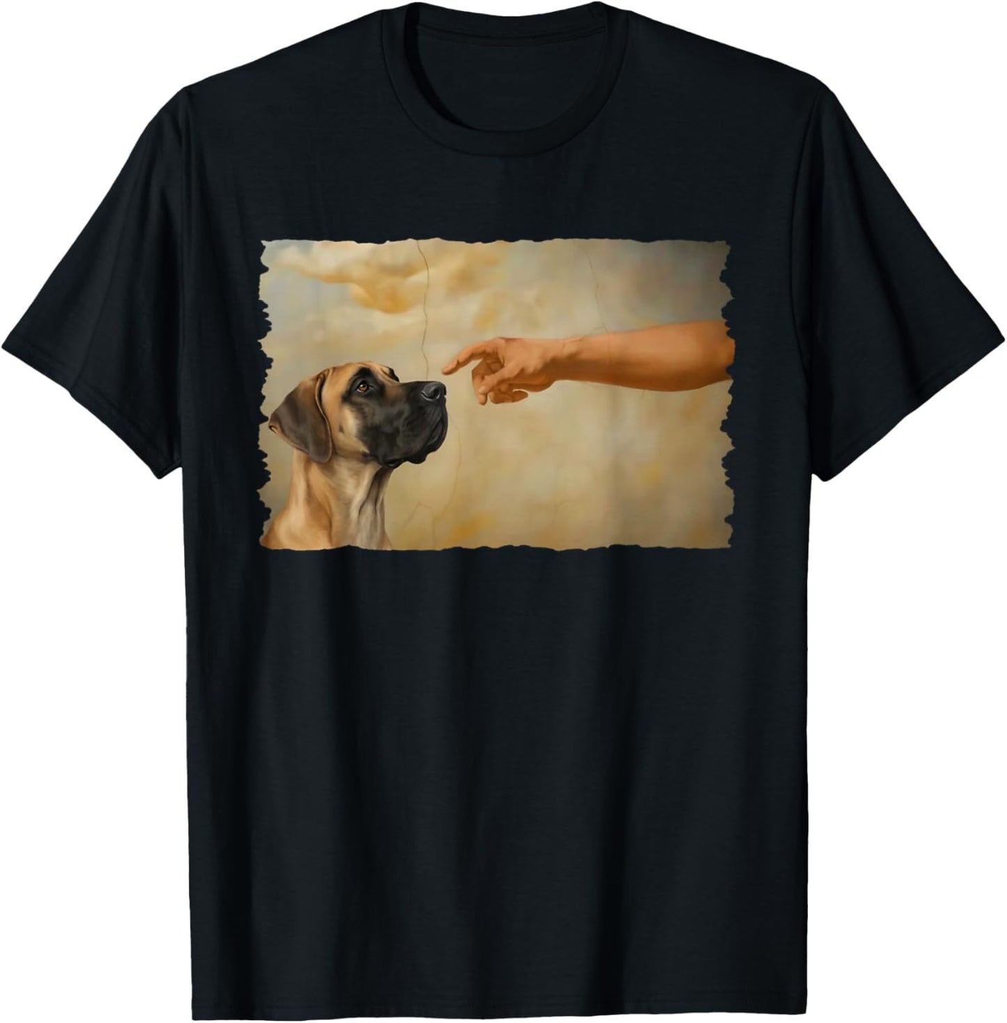 God Creates Great Fawn Great Dane Dog Lover T-Shirt - T-Shirt | Black