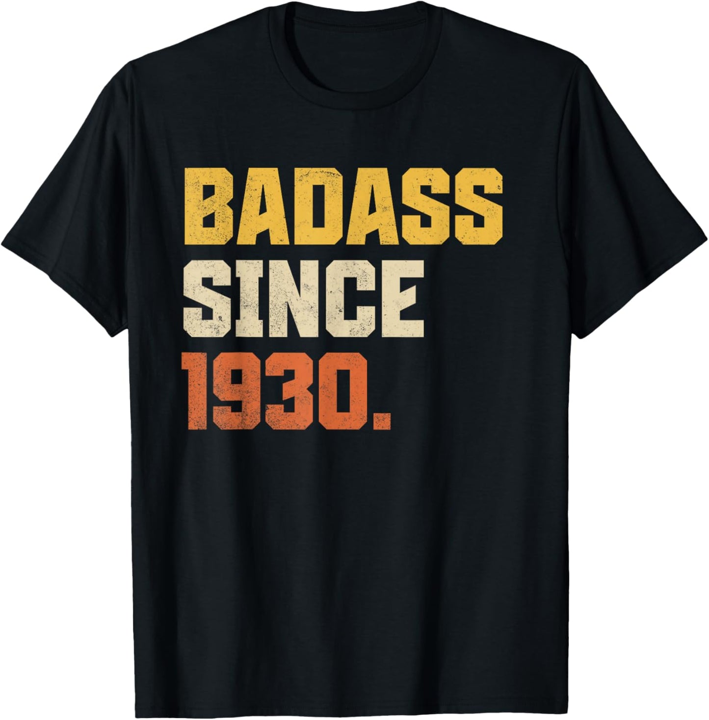 Retro Badass Since 1930 96 Year Old Funny 96th Birthday T-Shirt - T-Shirt | Black