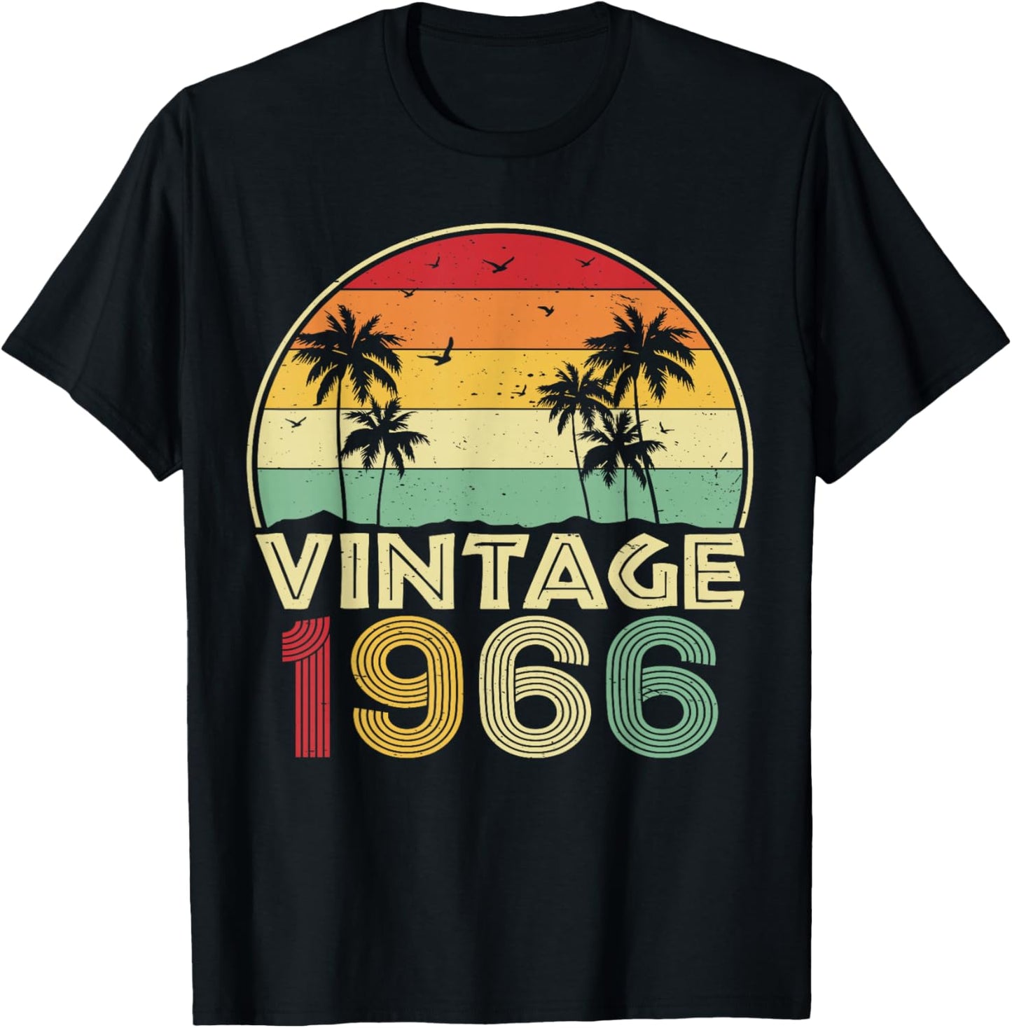 60th Birthday Vintage 1966 Retro 60 Years Old T-Shirt - T-Shirt | Black