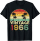 60th Birthday Vintage 1966 Retro 60 Years Old T-Shirt - T-Shirt | Black