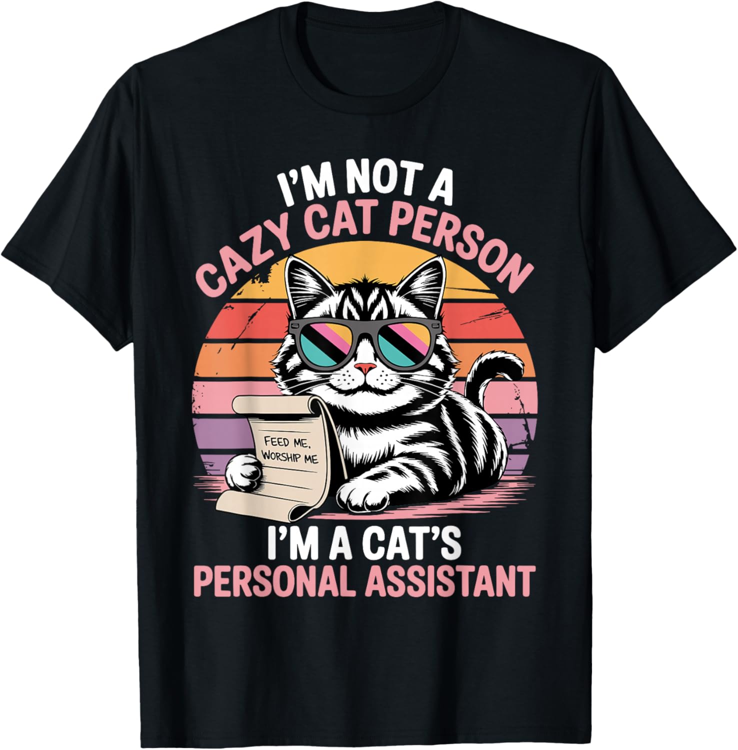 Vintage Cat Lover or Cat Person Funny Cat Lady T-Shirt - T-Shirt | Black