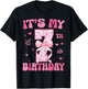 Its My 7th Birthday Girl Coquette Bow 7 Year Old Party Girl T-Shirt - T-Shirt | Black