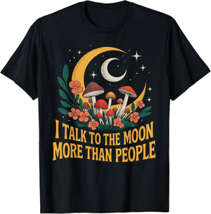Talk to The Moon Witchcraft Moon Goth Occult T-Shirt - T-Shirt | Black