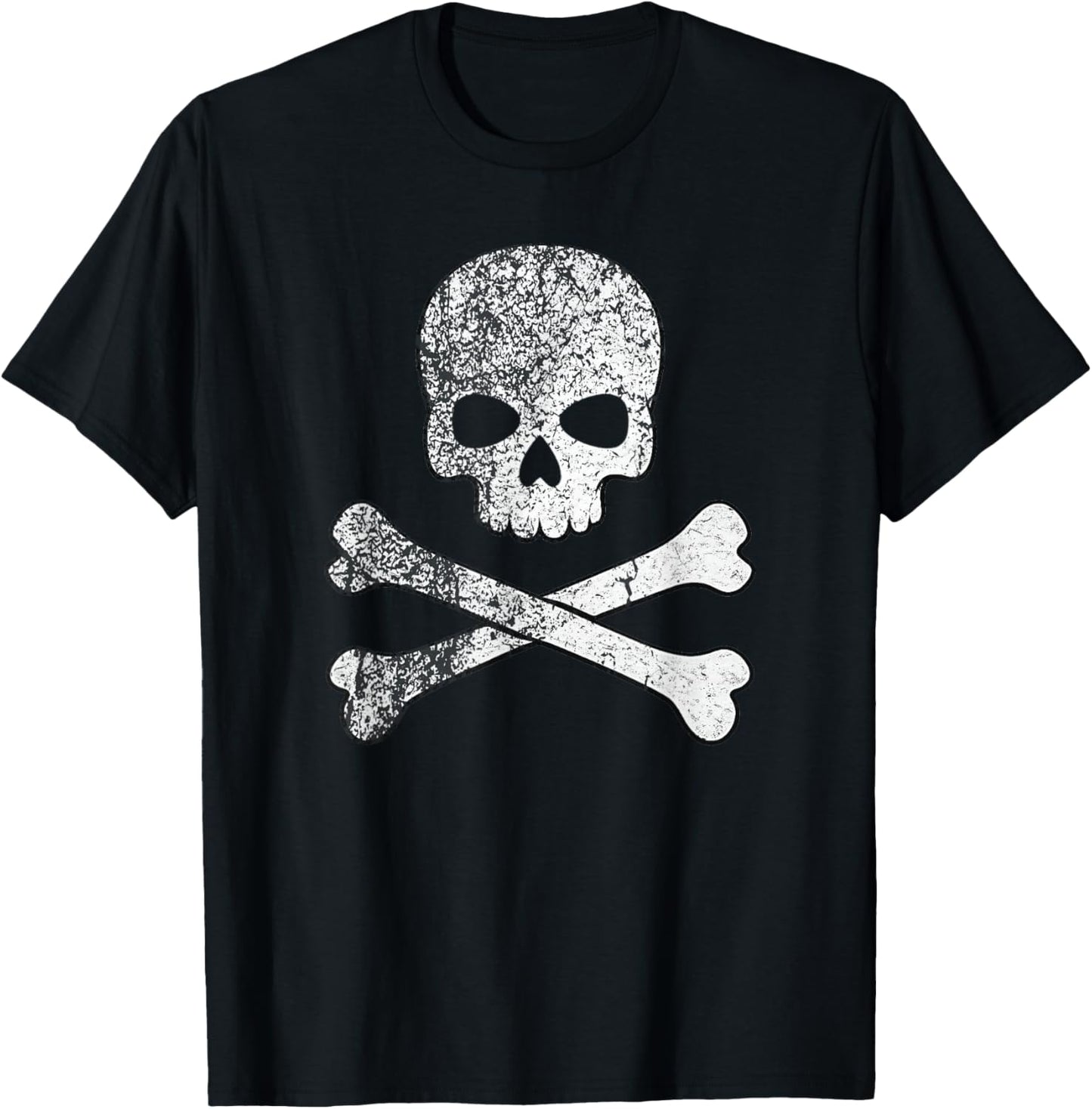 Skull and Crossbones Skeleton Pirate Jolly Roger Boys Girls T-Shirt - T-Shirt | Black