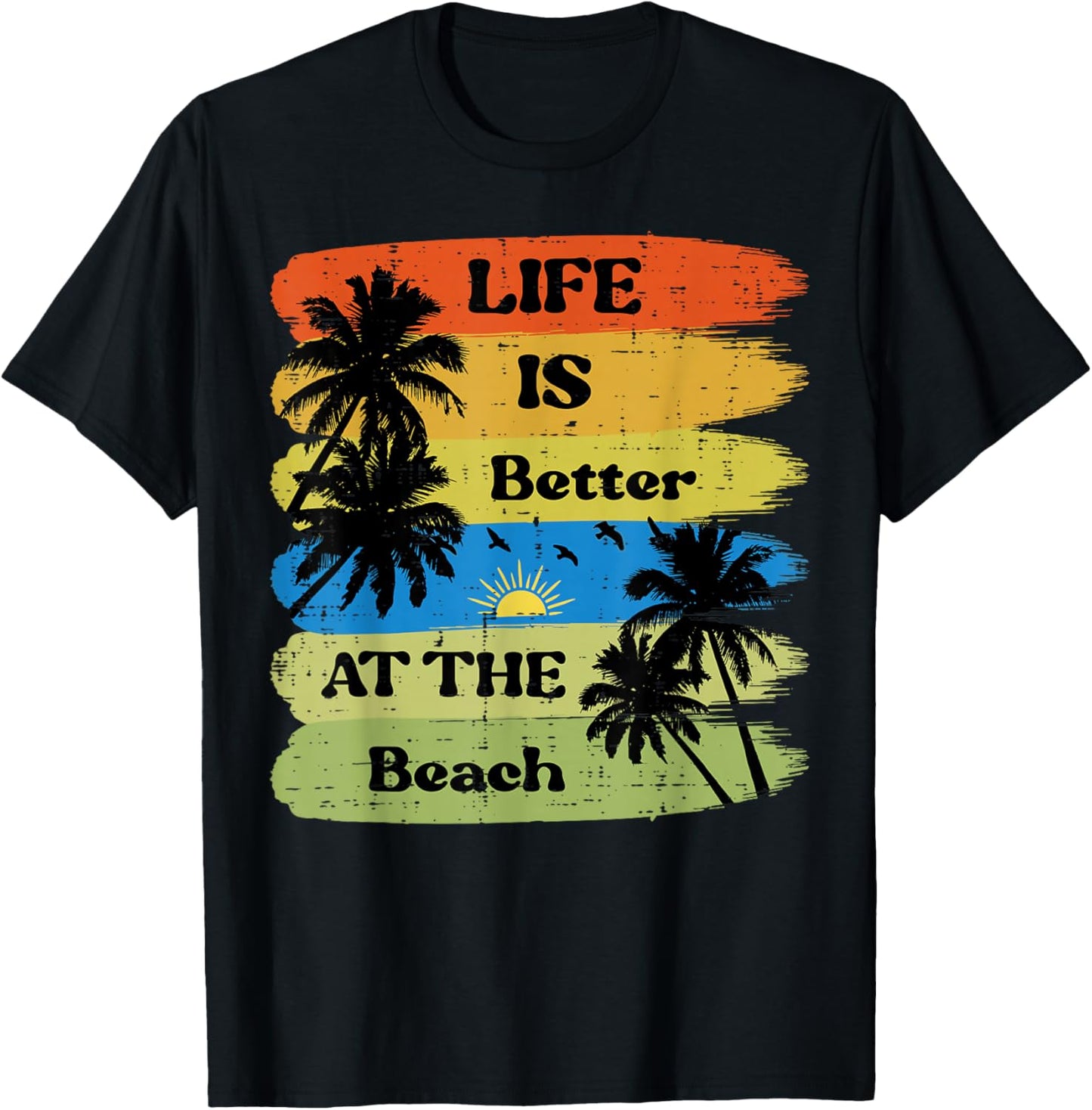 Life is Better at The Beach Summer Vacation Women Men Kids T-Shirt - T-Shirt | Black
