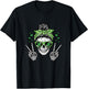 St Patricks Day Skull Bun Peace Saint Paddys Women Girls Kid T-Shirt - T-Shirt | Black