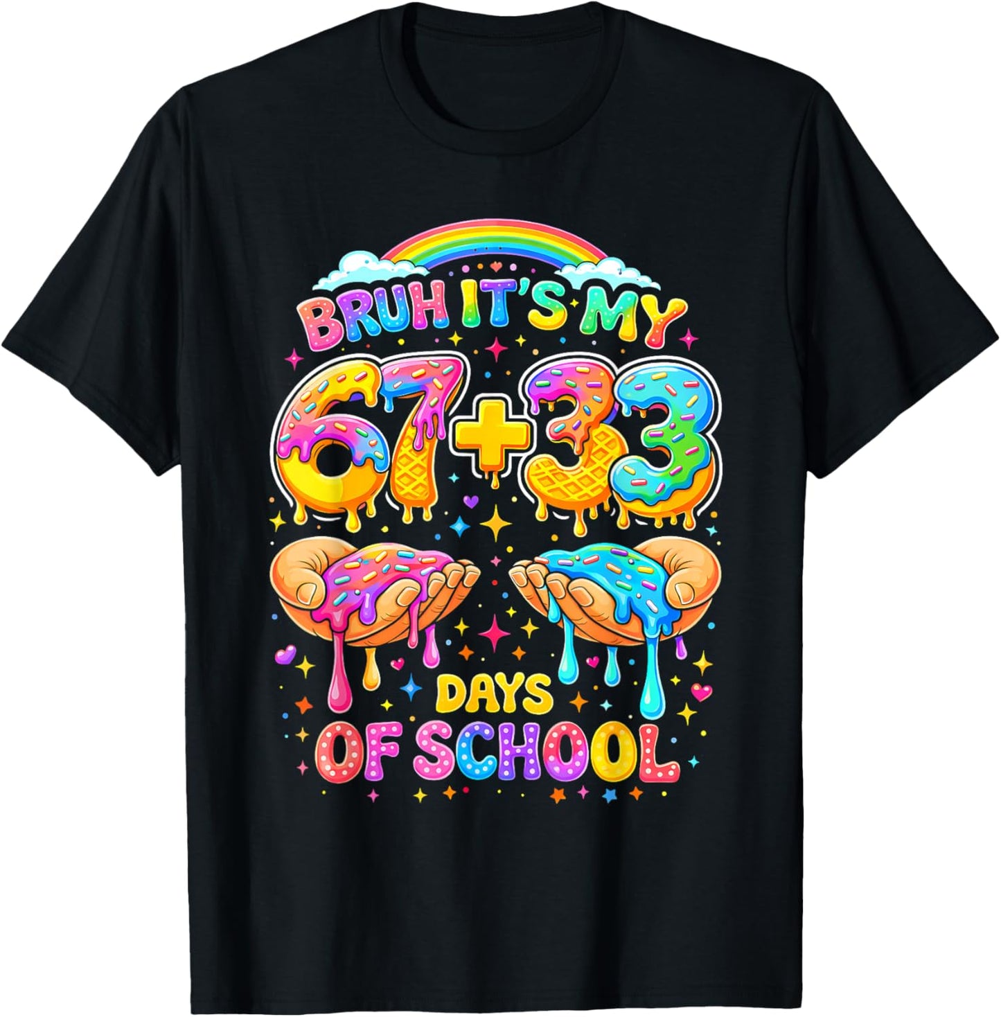 Bruh Its My 67 33 Days of School Funny Boys Kids 100th Day T-Shirt - T-Shirt | Black