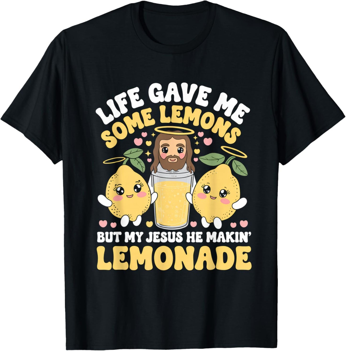 Life Gave Me Some Lemons Jesus Christian Cross Bible T-Shirt - T-Shirt | Black