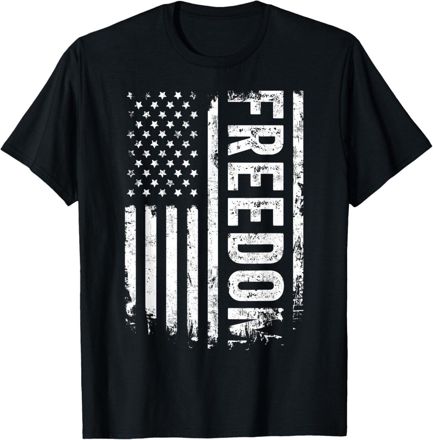 Vintage America Flag Freedom Grunge USA Design T-Shirt - T-Shirt | Black