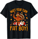Wait Your Turn Funny Thanksgiving Turkey Santa Christmas T-Shirt - T-Shirt | Black