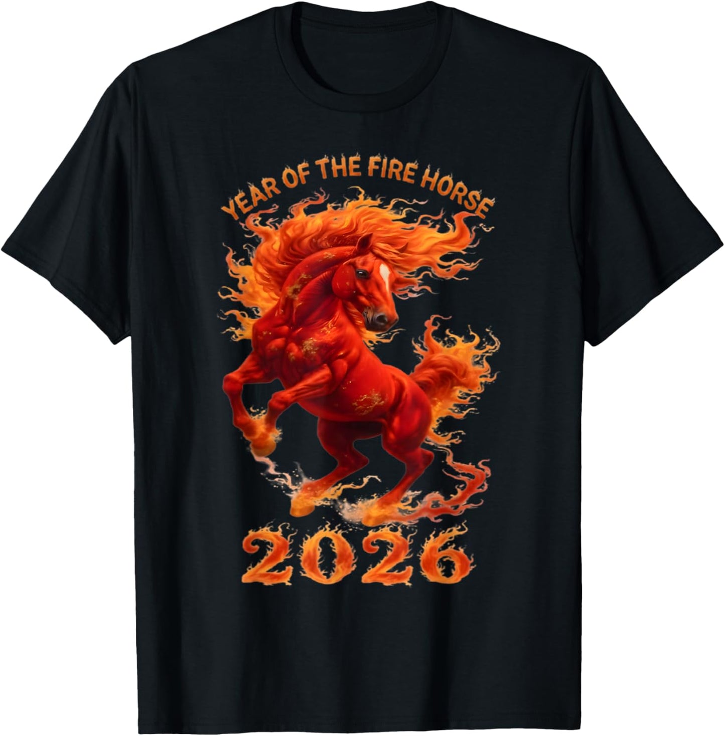 Year of The Fire Horse 2026 Lunar Chinese New Year Zodiac T-Shirt - T-Shirt | Black
