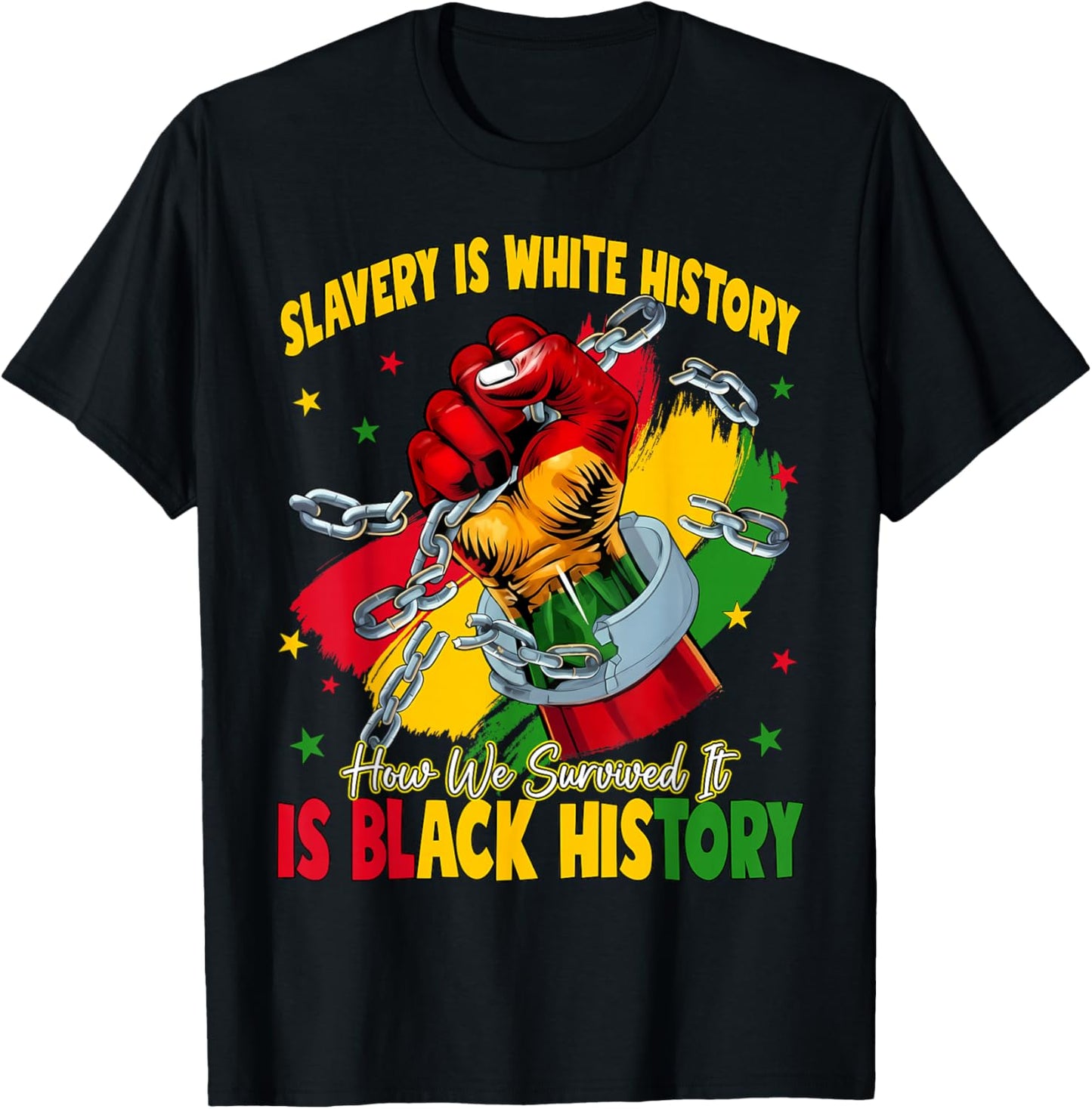 Slavery is White History How We Survived is Black History T-Shirt - T-Shirt | Black