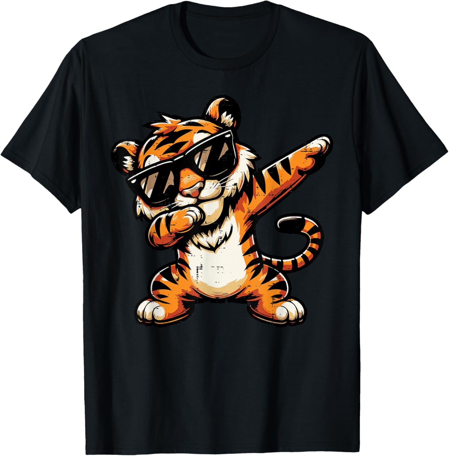 Dabbing Tiger Funny Girls Youth Teen Kids Men Boys Women T-Shirt - T-Shirt | Black