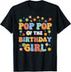 Pop Pop of The Birthday Girl Family Groovy Birthday Party T-Shirt - T-Shirt | Black