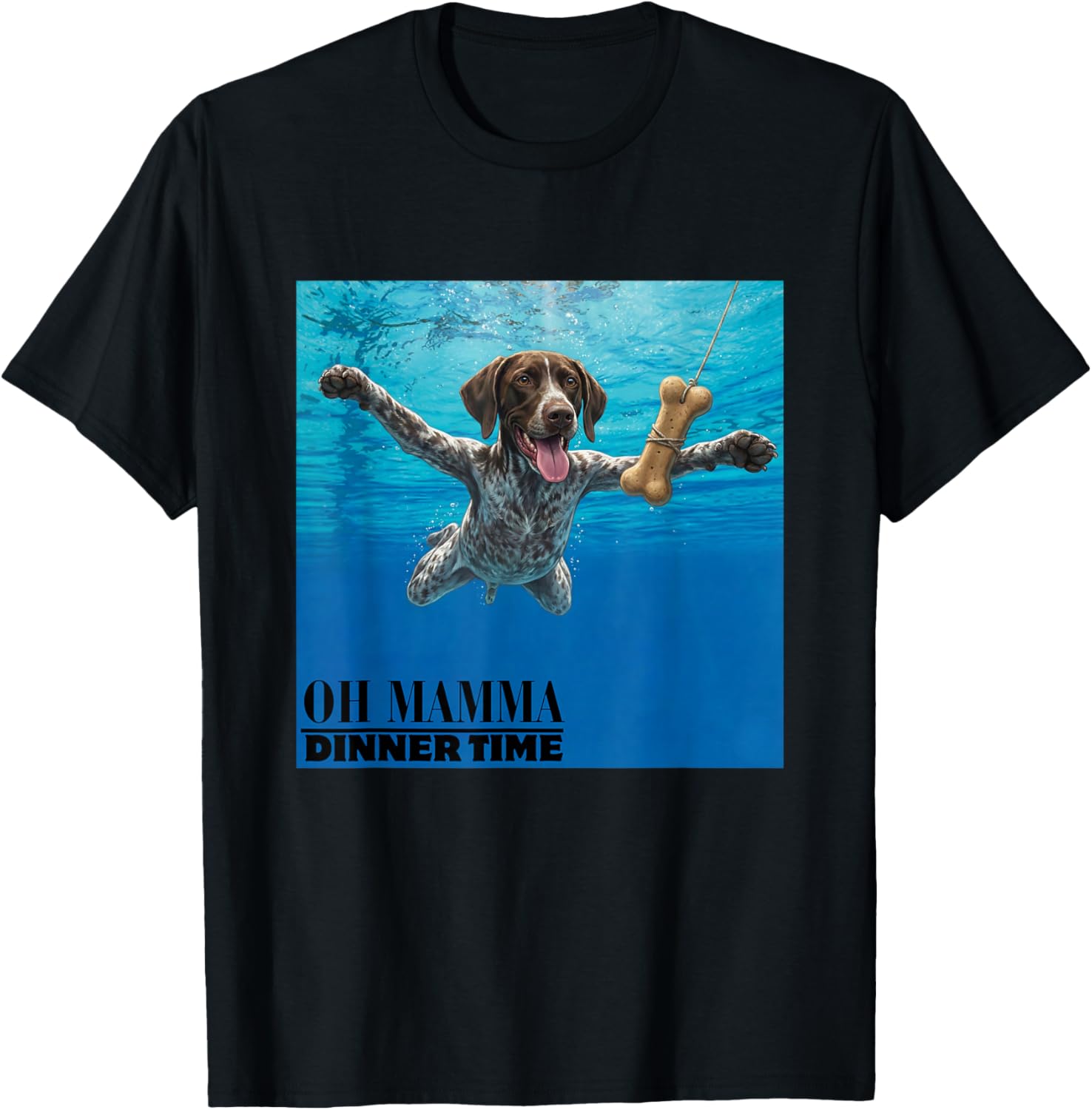 Funny German Shorthaired Pointer Swimming Underwater T-Shirt - T-Shirt | Black