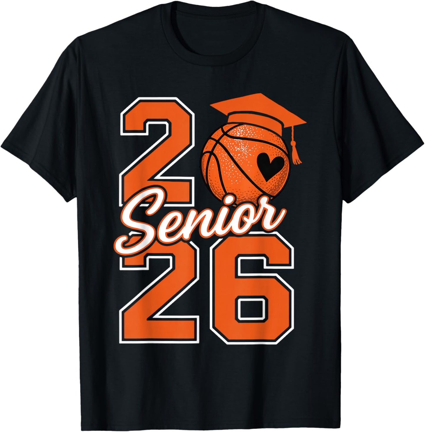 Senior Basketball Class of 2026 Crew Basketball Graduation T-Shirt - T-Shirt | Black