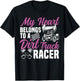 Dirt Track Racing Race Girlfriend Girl Sprint Car My Heart T-Shirt - T-Shirt | Black