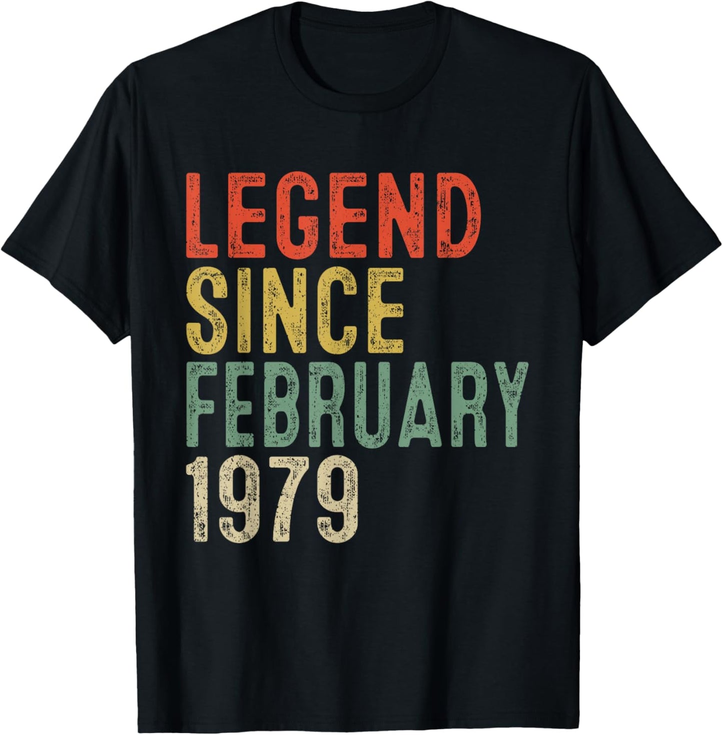 Legend Since February 1979 47th Birthday Gifts 47 Year Old T-Shirt - T-Shirt | Black