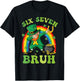 Funny Leprechaun Six Seven Bruh St Patricks Day Meme 67 Kids T-Shirt - T-Shirt | Black