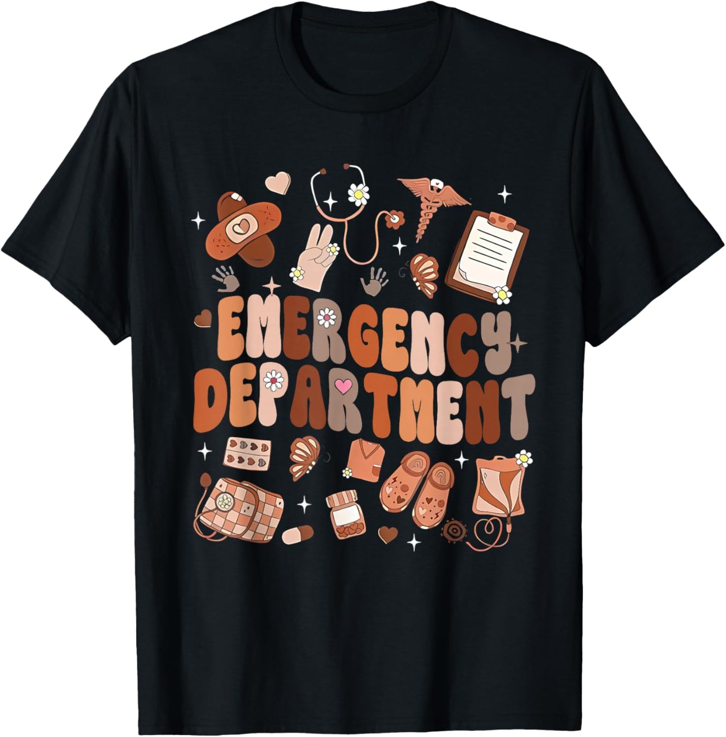 ER Nurse Black History Month Emergency Department Afro Nurse T-Shirt - T-Shirt | Black