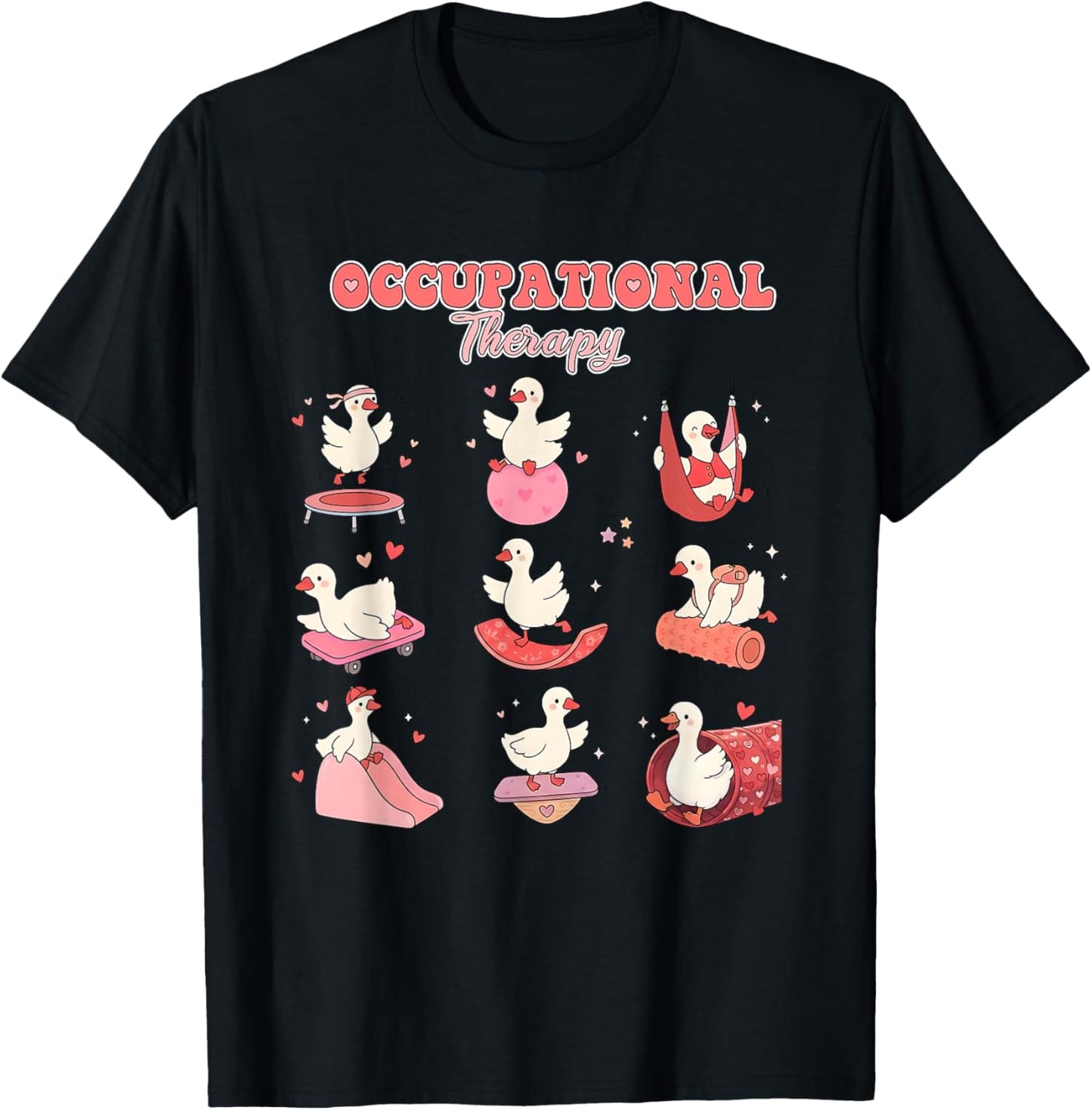 Occupational Therapy Valentine's Day Silly Goose OT OTA T-Shirt - T-Shirt | Black