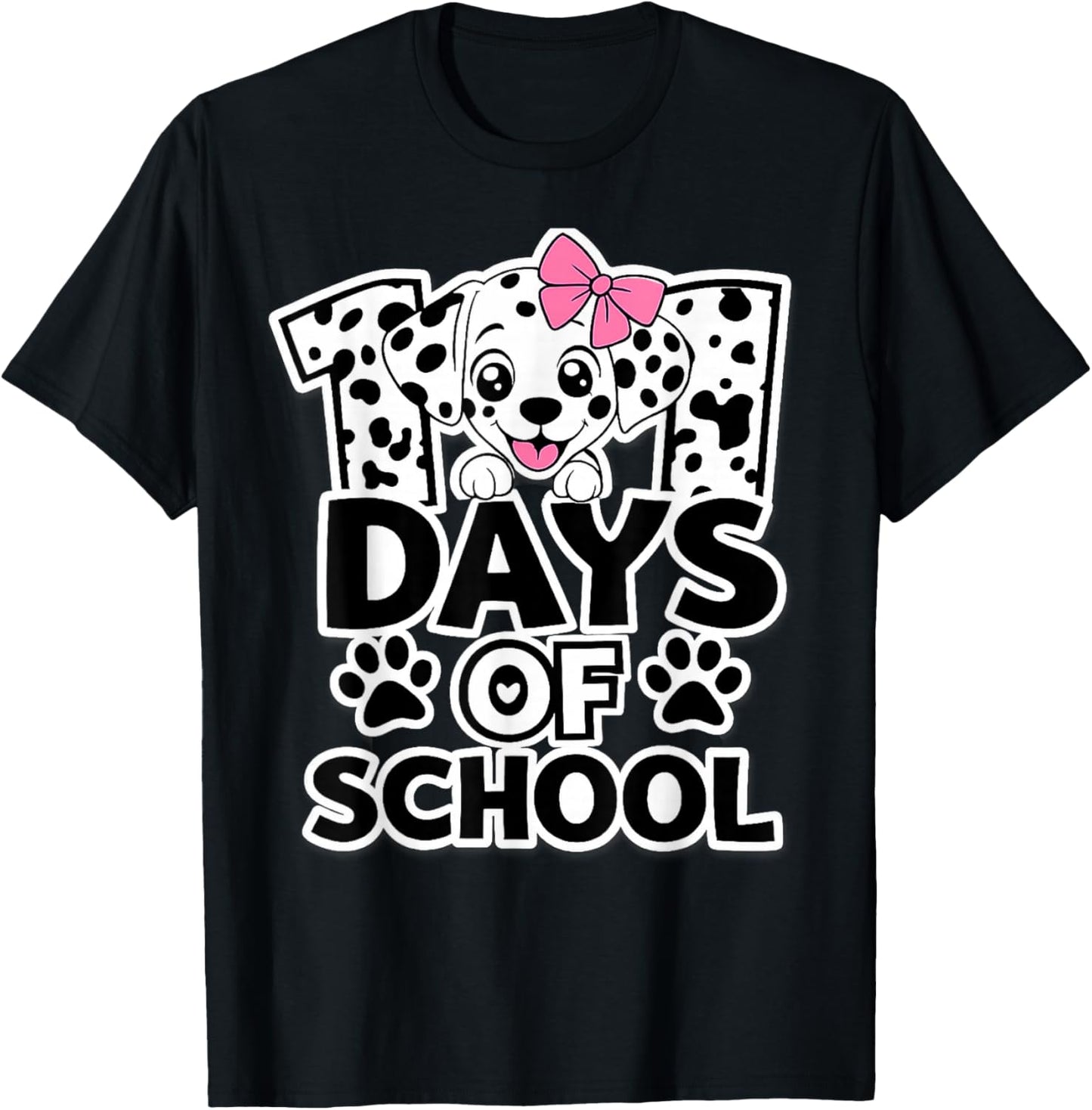 101 Days of School Dog 101 Days Brighter Teacher Girl Boy T-Shirt - T-Shirt | Black