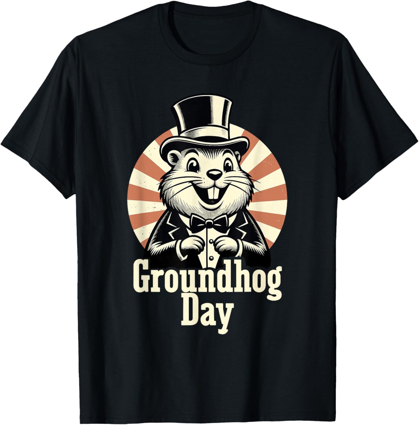 Punxy Phil's Groundhog Day February 2nd Holiday Retro T-Shirt - T-Shirt | Black