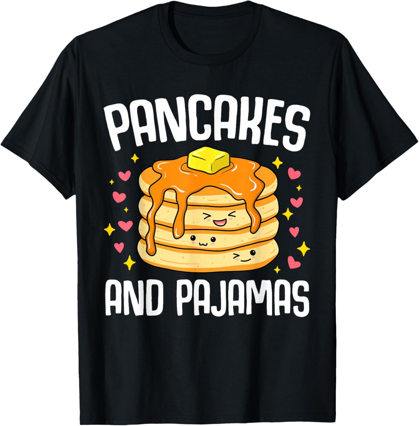 Pancakes and Pajamas Funny Cute Kawaii Pancake Lover Toddler T-Shirt - T-Shirt | Black