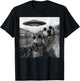 Cat and Dog Selfie with Alien UFO Funny Women Kids T-Shirt - T-Shirt | Black