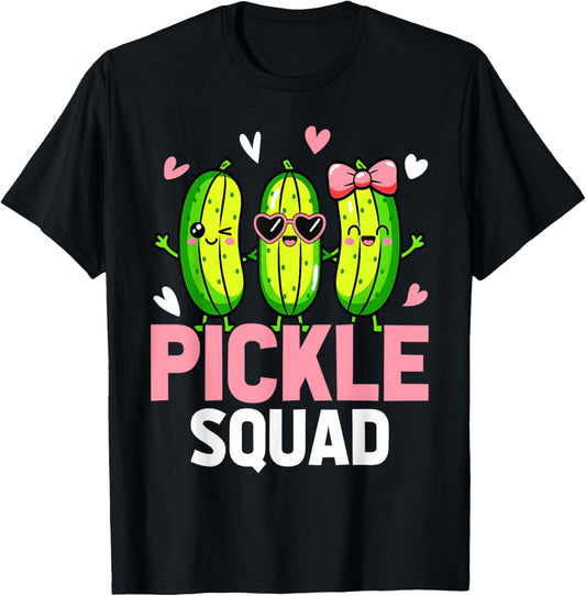Cute Pickle Squad Funny Toddler Kids Boys Girls T-Shirt - T-Shirt | Black