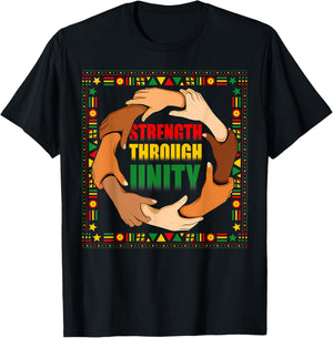 Strength Through Unity Black History Month Hands T-Shirt - T-Shirt | Black