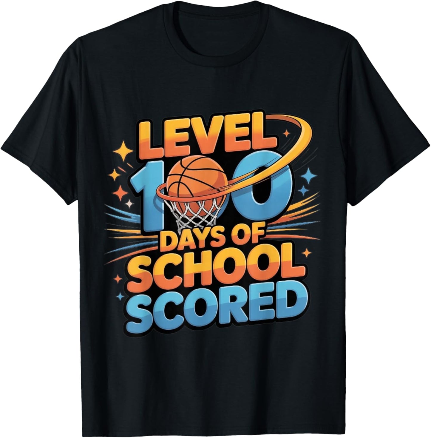 100 Days of School Basketball Boys Kids Scored Outfit T-Shirt - T-Shirt | Black