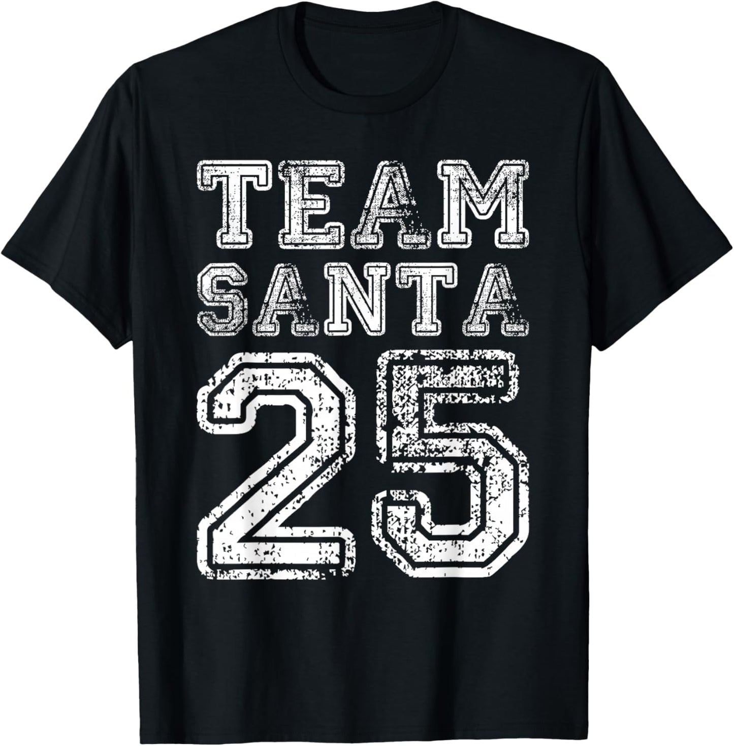 Team Santa 2025 Santa Claus Hat Christmas T-Shirt - T-Shirt | Black