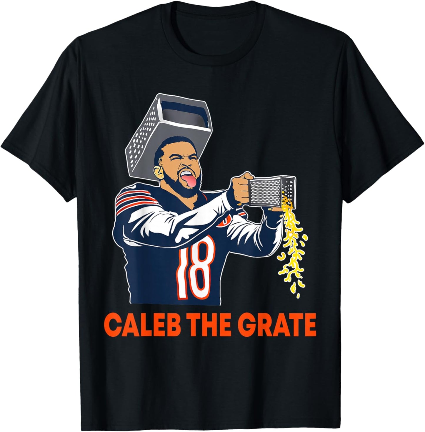 Caleb The Grate Game Day Football Cheese Grater Funny Meme T-Shirt - T-Shirt | Black