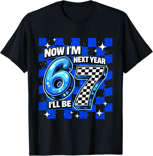 6 Year Old Birthday Boys Kids Now I'm 6 Next Year I'll be 7 T-Shirt - T-Shirt | Black