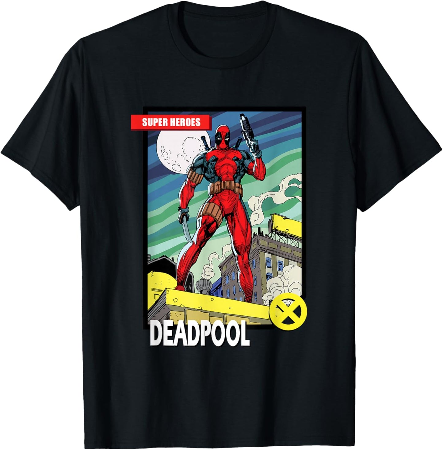 Marvel Comics Deadpool Vintage Book Art T-Shirt - T-Shirt | Black