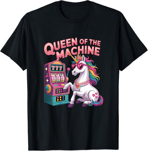 Cute Slot Machine Queen Casino Gambling Poker Player T-Shirt - T-Shirt | Black