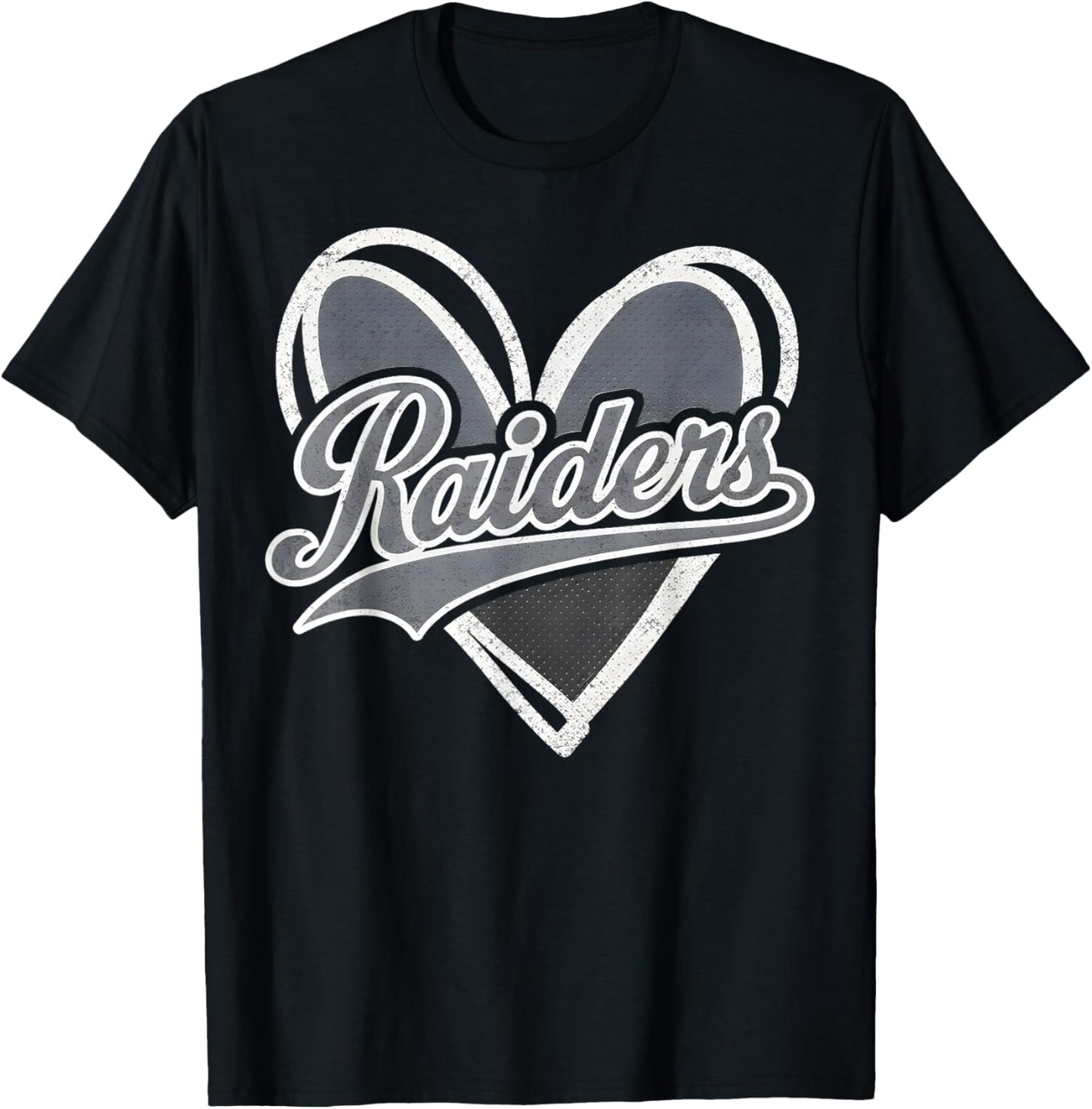 Raiders Heart Name Vintage Retro Men Women Girl Kid T-Shirt - T-Shirt | Black