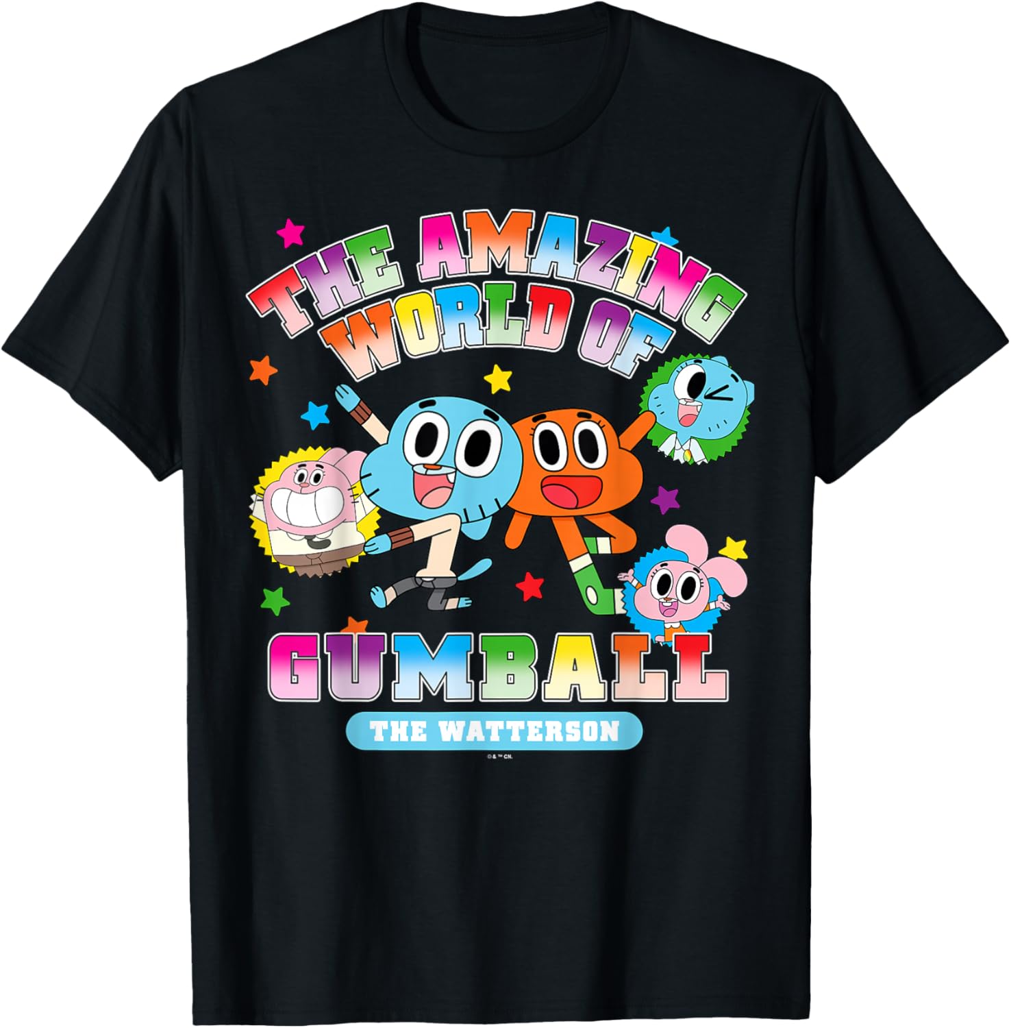 The Amazing World of Gumball The Watterson Collegiate T-Shirt - T-Shirt | Black
