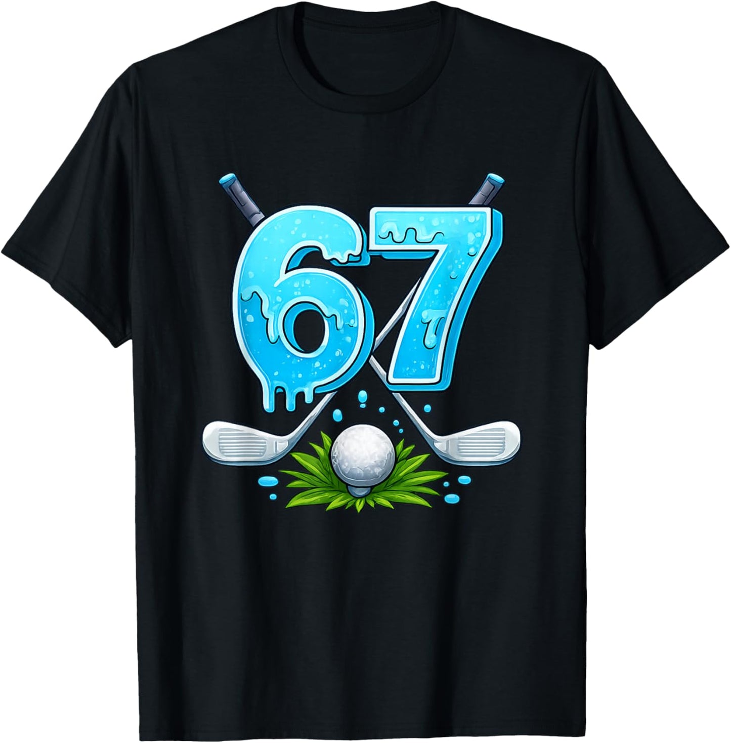 Awesome 67 Meme Golfing Gifts for Kids Teens Viral Meme 6 7 T-Shirt - T-Shirt | Black