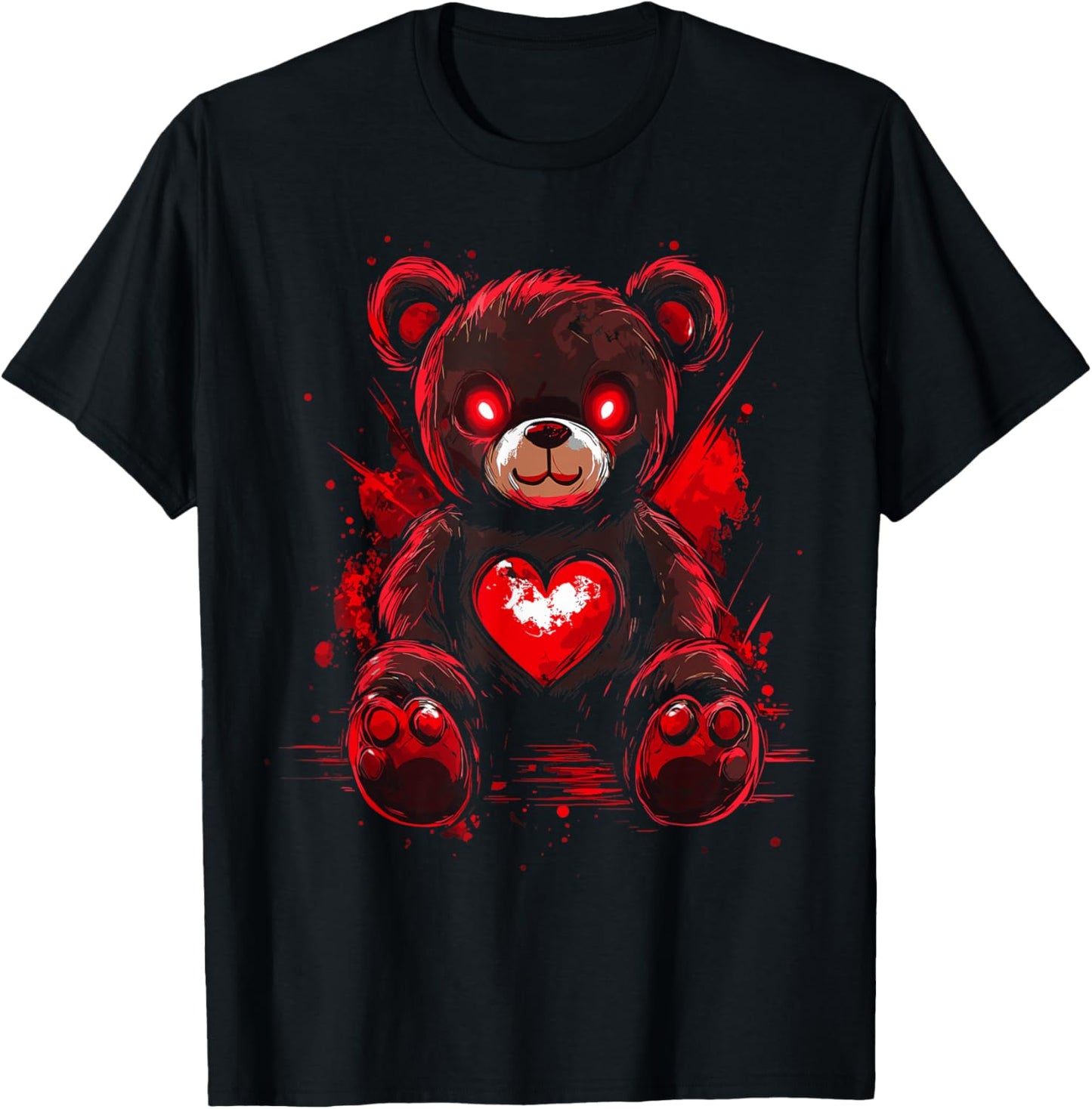 Scary Cute Teddy Bear Gothic Women Creepy Goth Teddy Bear T-Shirt - T-Shirt | Black