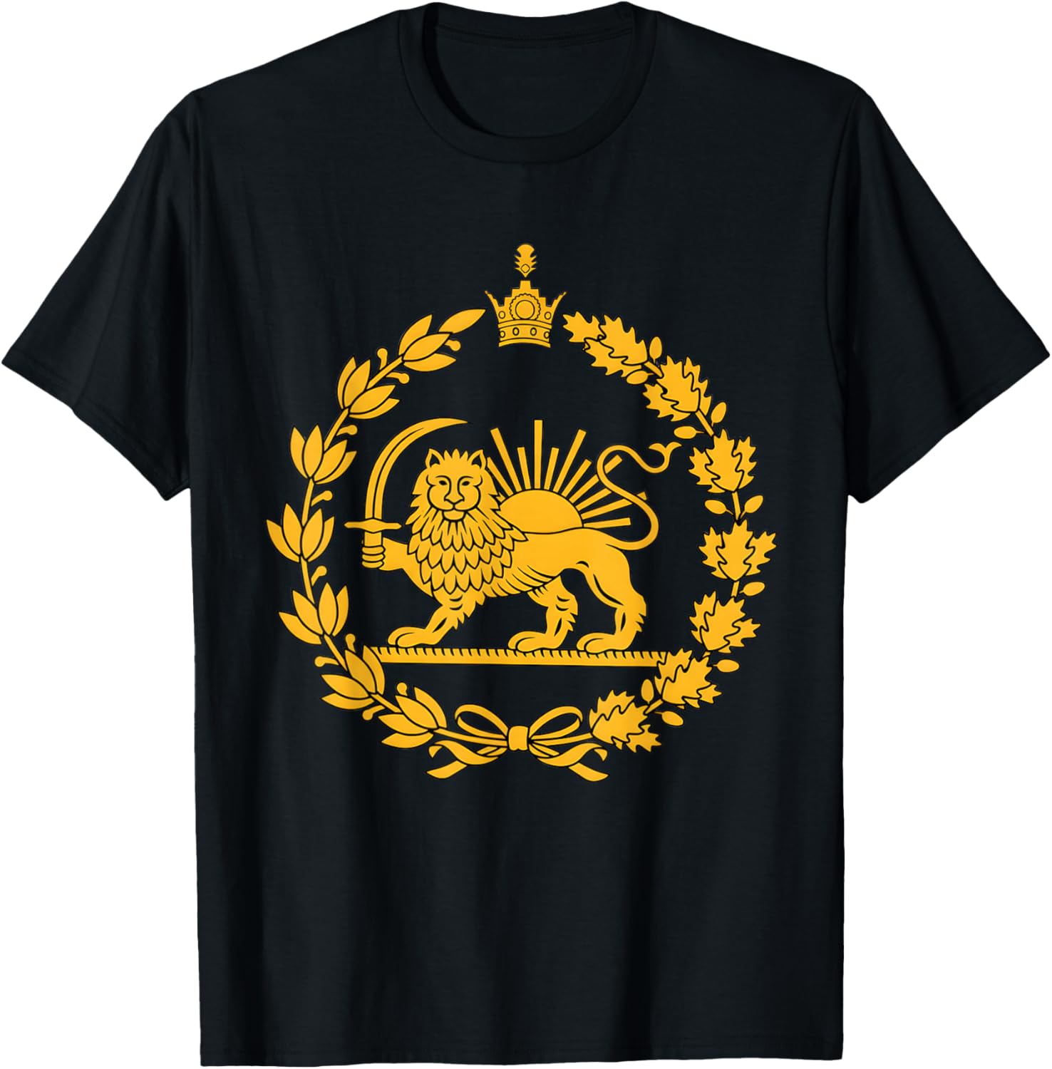 Lion and Sun Iran Persian Flag Iran Shir o Khorshid Graphic T-Shirt - T-Shirt | Black