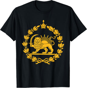 Lion and Sun Iran Persian Flag Iran Shir o Khorshid Graphic T-Shirt - T-Shirt | Black