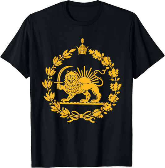 Lion and Sun Iran Persian Flag Iran Shir o Khorshid Graphic T-Shirt - T-Shirt | Black