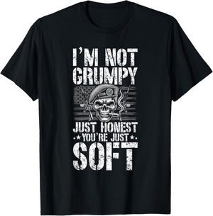 Grumpy Old Veteran us Flag Vet Disgruntled Veteran T-Shirt - T-Shirt | Black