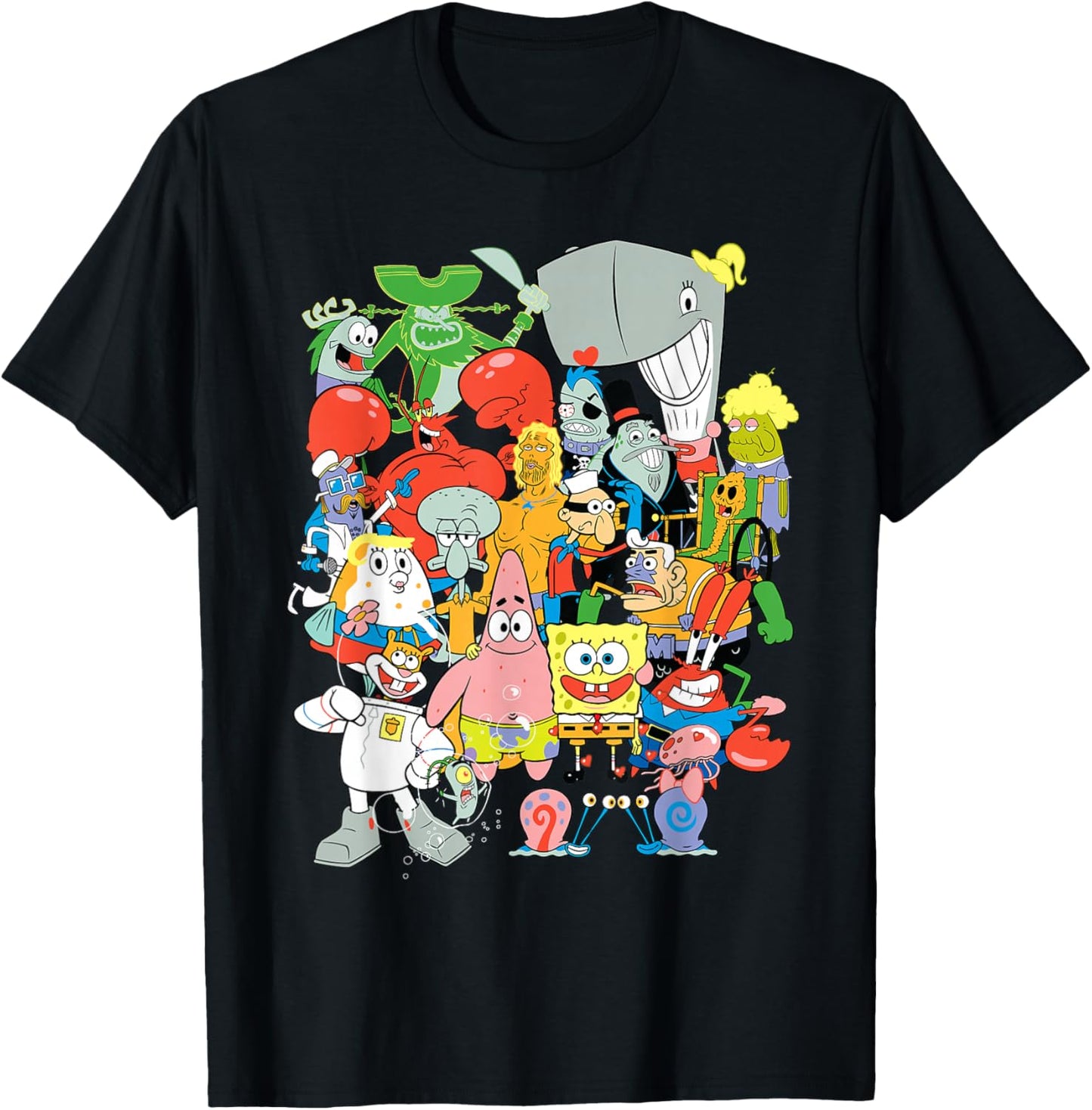 Spongebob Squarepants Cast of Characters T-Shirt - T-Shirt | Black
