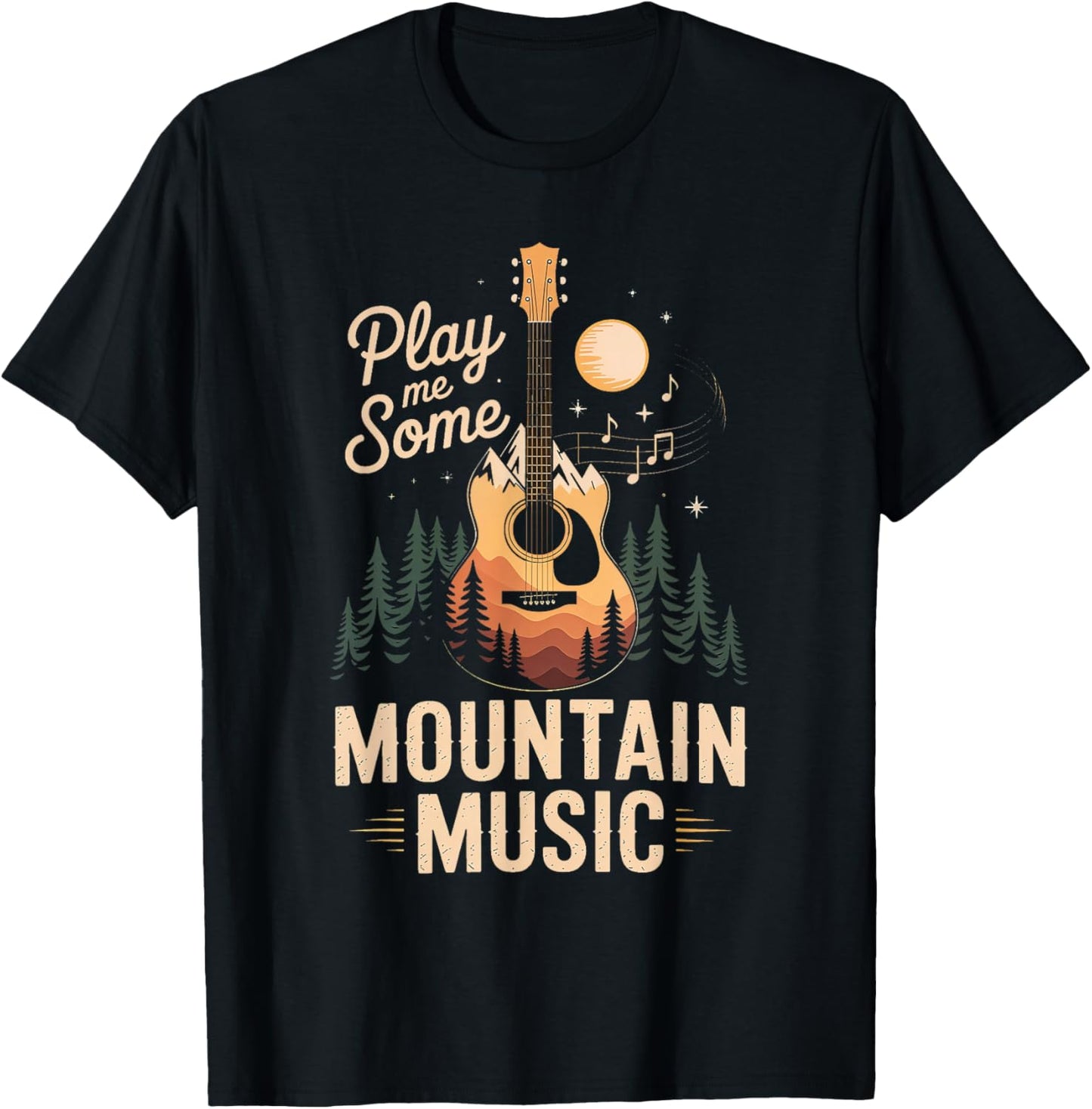 Play Me Some Mountain Music Country Music Western T-Shirt - T-Shirt | Black
