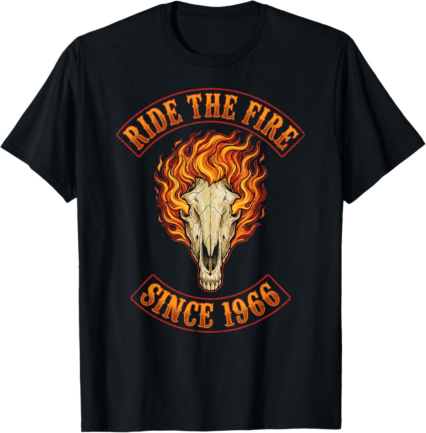 60th Birthday Men Born 1966 Year of The Fire Horse T-Shirt - T-Shirt | Black